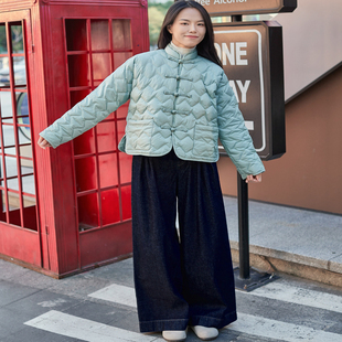 【明星同款】茶愫新中式菱格羽绒服女鸭绒2025年冬季新品