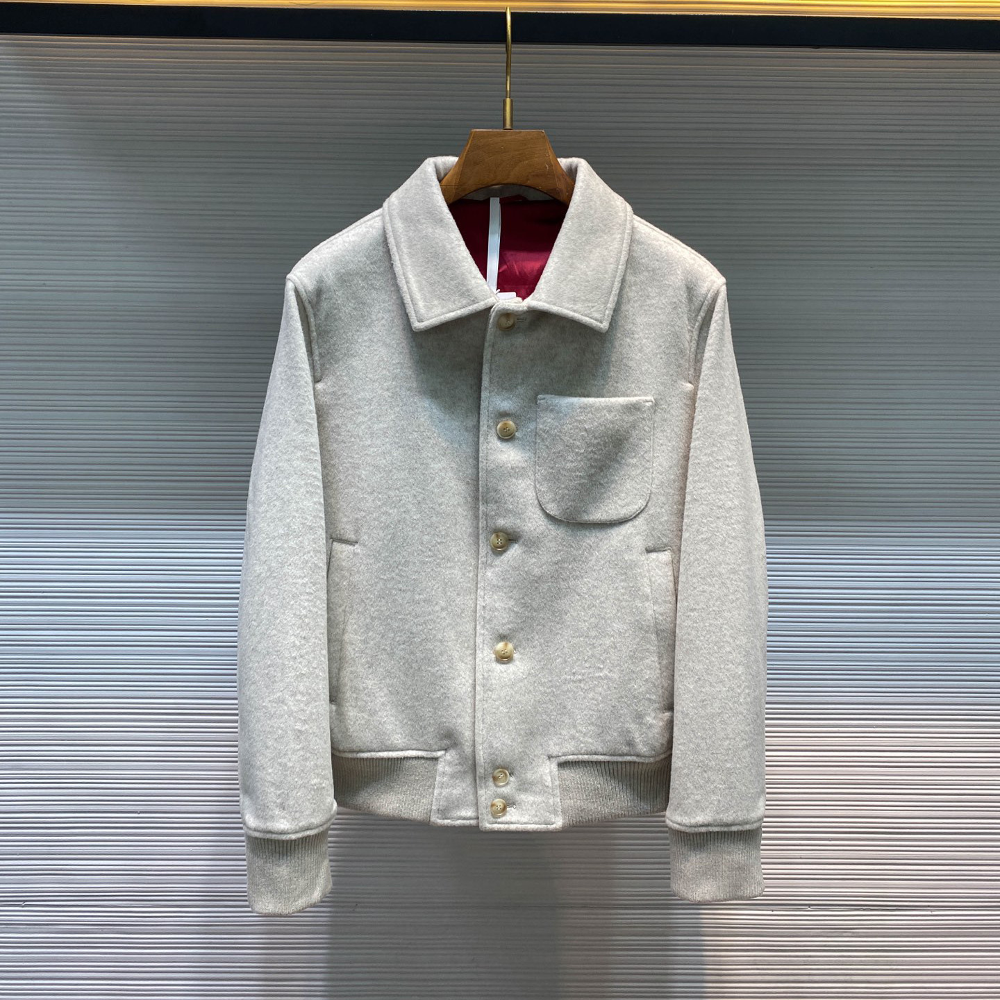 老钱风绵羊毛呢商务休闲翻领外套