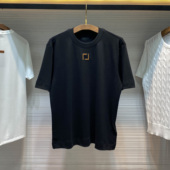 高街欧式 tee 潮牌老钱风刺绣宽松圆领短袖 T恤男女2026春夏新款 时尚