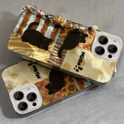 复古豹纹猫咪适用于三星s25plus手机壳s24+s23/s22/s21FE新款保护套note20ultra/s10/9/8女防摔A54/53羽纱