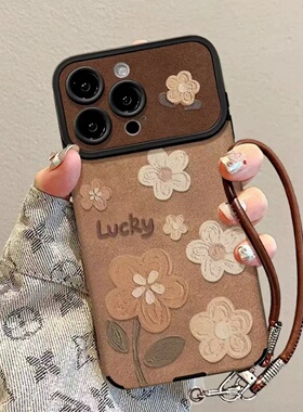 满喆棕色白花适用于OPPORealme真我GT7pro手机壳真我Q5PRO13pro+/V23GT探索版NEO7/6/5软2保护套Q3GT2新视窗