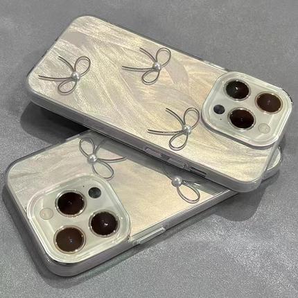 珍珠小蝴蝶结适用于oppo findx9手机壳x8prox7/reno14pro/13/12女K12S/11/10软A5A6proA3新款ace2羽纱保护套