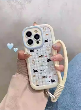 棋盘格狗狗适用于华为pura80pro手机壳p70/60/50mate80Pro+40e/30/20女畅享80/70s/10plus麦芒40泡芙保护套