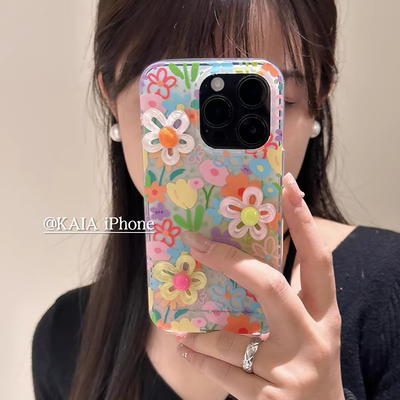 立体油画花朵适用vivo硅胶手机壳