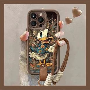 x5oppo Reno15 12pro Findx8手机壳x9x7 v11高竹 12女realme真我15 x6pro 14pro 咖啡色唐老鸭适用于oppo