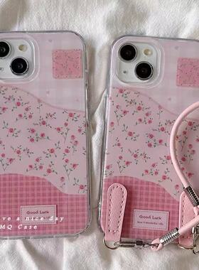 甜美格纹碎花适用于vivox300pro手机壳x200Sx100Ultrax90sx80/70y500Y300i女s50S30S20/19女s18pros16es魔方