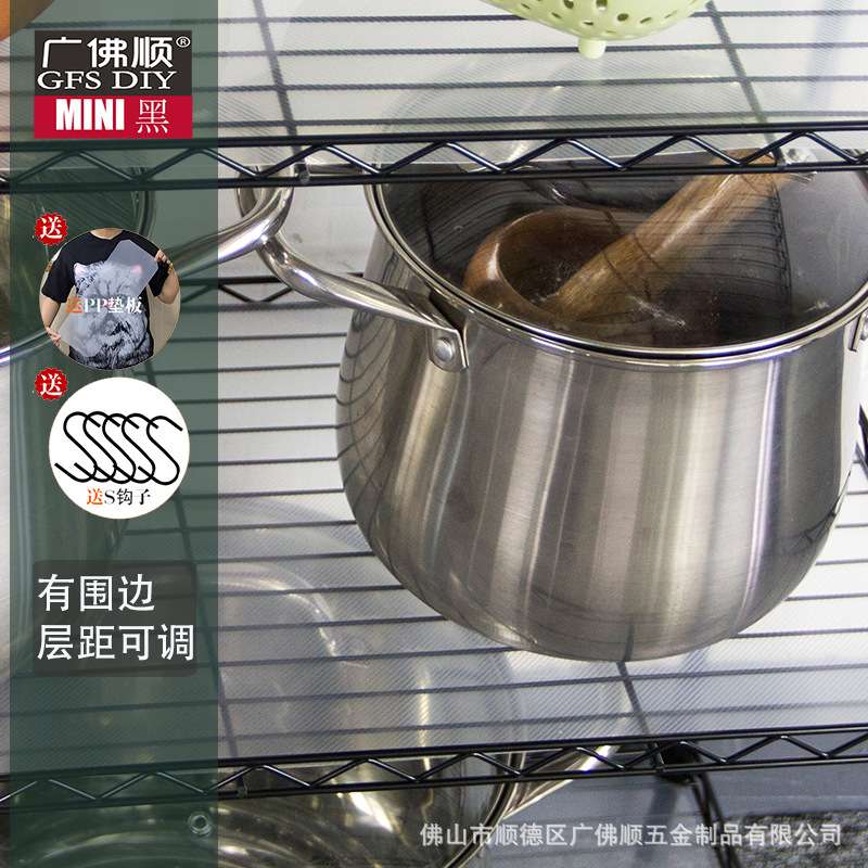 收纳架落地洗菜盆碗架储物架厨房转角青菜钢架家庭微波炉4层架子