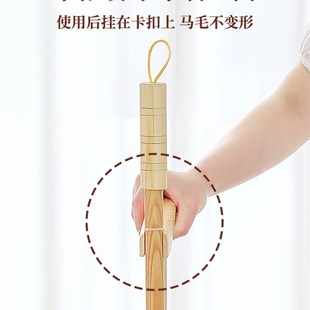 纯鬃毛猪鬃折叠防静电家用扫Z地扫帚木柄 A6L木质马毛扫把簸箕套装