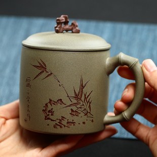 厂家水杯宜兴原n矿太湖石石趣紫砂杯全纯手工礼品家用精品盖杯