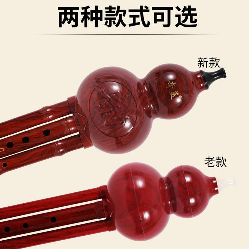 奇美仿红木葫芦丝 民族乐器初学盒子小学生教学降B调C调葫芦丝