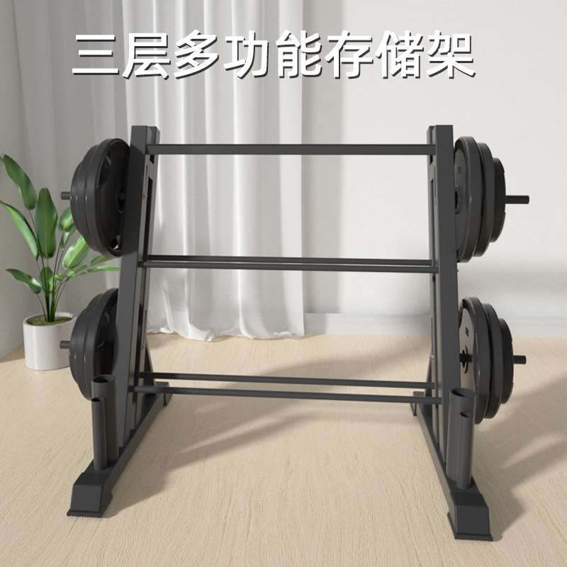哑铃架哑铃置物架壶铃架奥杆杠铃收纳架杠铃片存储架健身收纳架