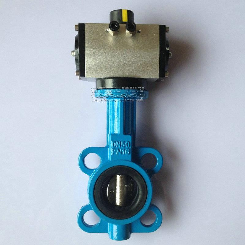 气动蝶阀 D671X-16 气动对夹式蝶阀 气动软密封蝶阀 DN40 1.5寸