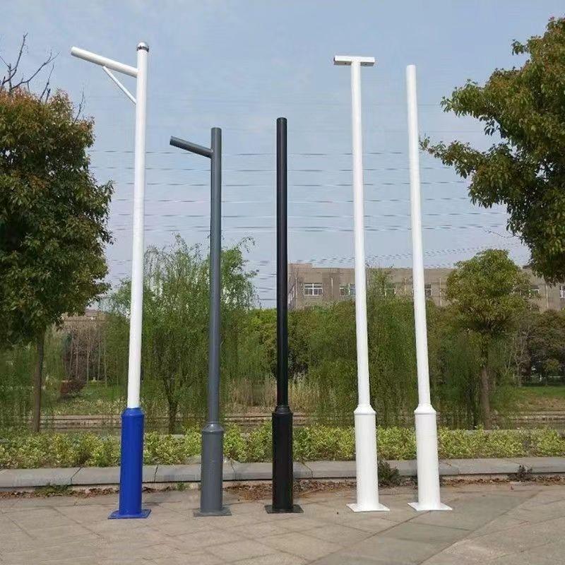 监控立杆太阳能监控杆监测围墙可拆卸不锈钢八角杆伸缩镀锌管抛物