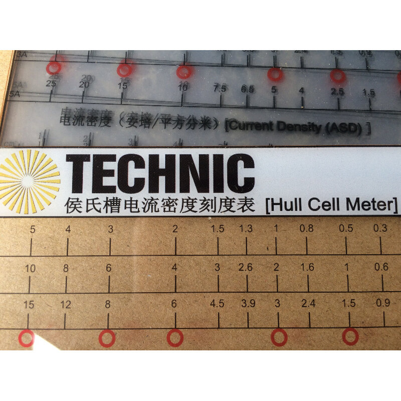 。HULL CELL CATHODE CURRENT DENSITY SCALE， ASD SCALE