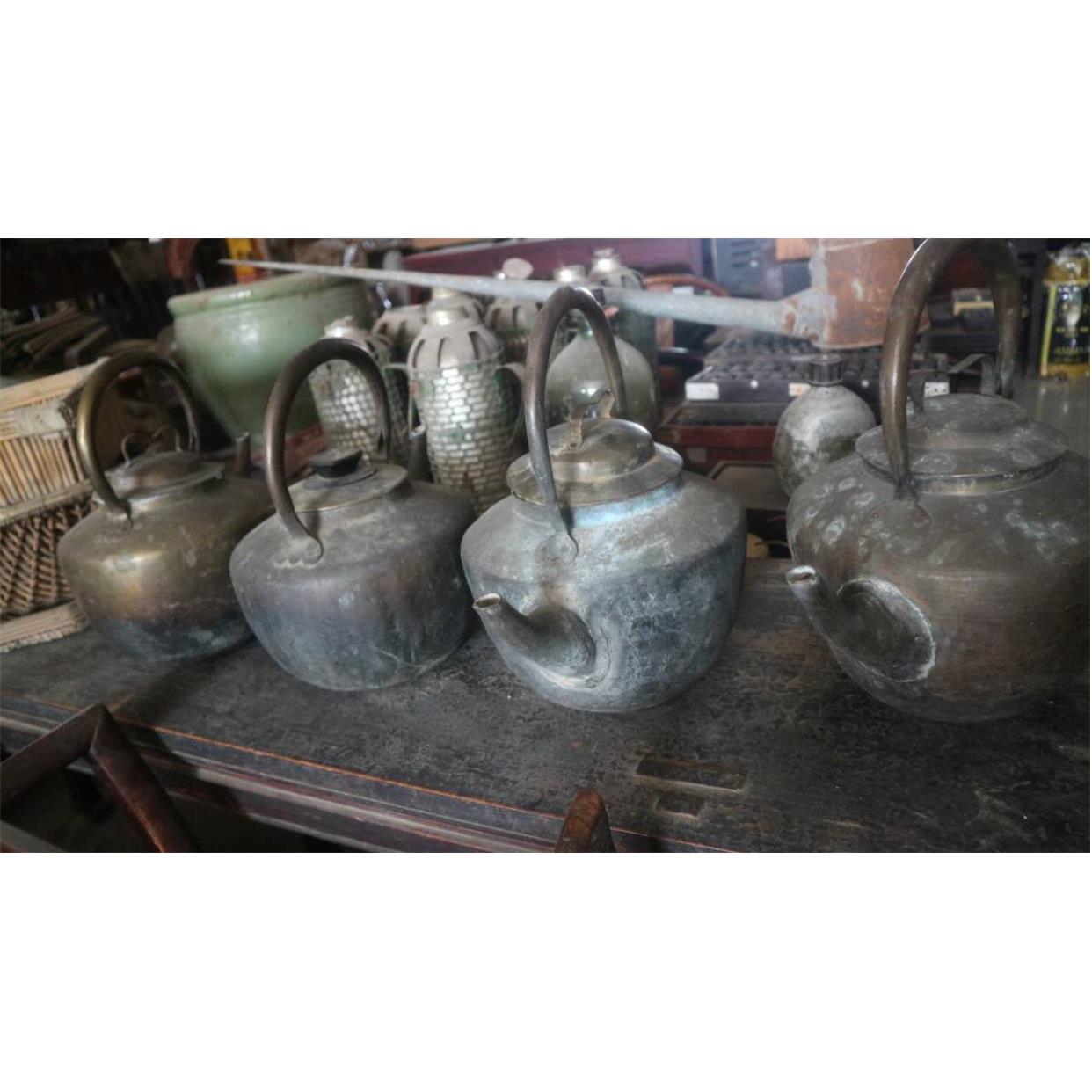 怀旧老物件老铜壶老提壶古玩古董杂项收藏影视道具农家院摆件