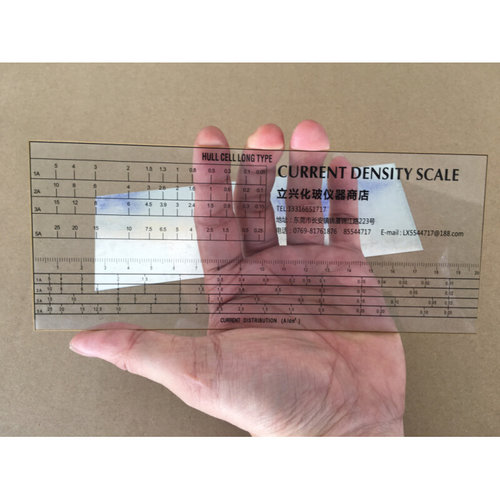 。200mm HULL CELL CATHODE CURRENT DENSITY SCALE ASD SCALE