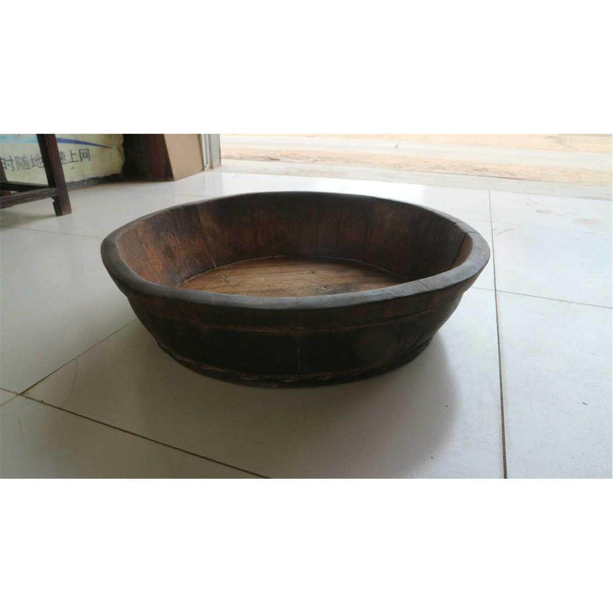 怀旧老木盆洗衣服木盆五十年代洗澡盆复古收藏老盆洗脚盆