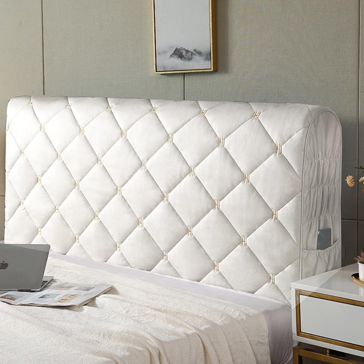 欧式全包床头套罩防尘罩弹力软包木床皮床加厚靠背皮革免洗科技布