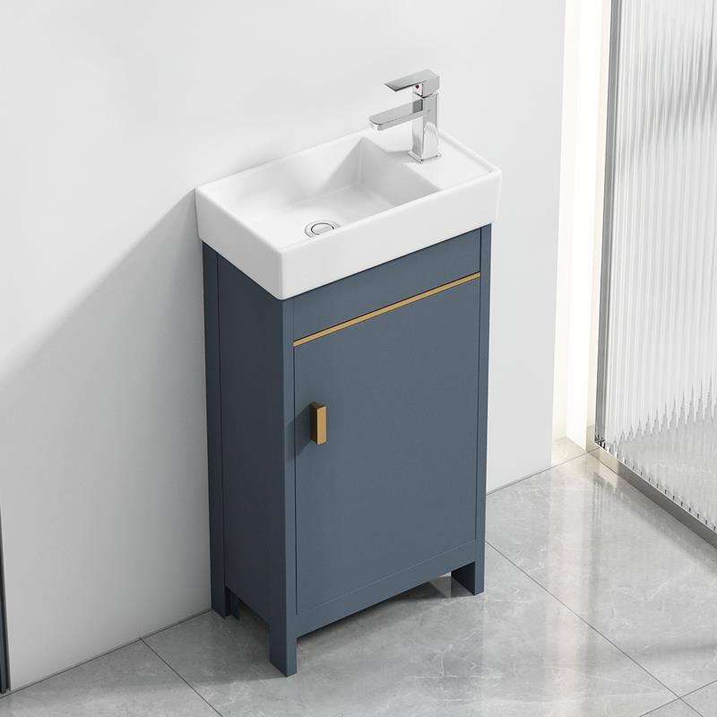 太空铝落地式浴室柜组合洗手盆超小号化妆室洗脸盆阳台洗漱台窄长