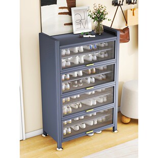 家庭入口鞋柜室内大容量多层超大鞋架铁片入口阳台储物转门