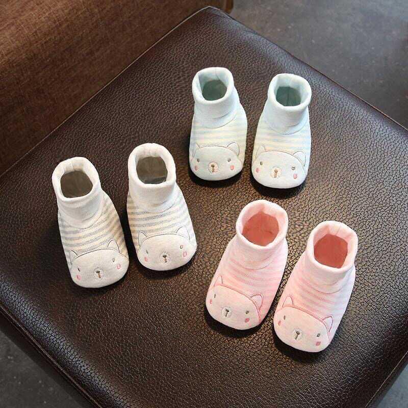 新生婴儿鞋袜春秋季不掉0-6-15个月男女宝宝学步软底棉鞋加绒保暖