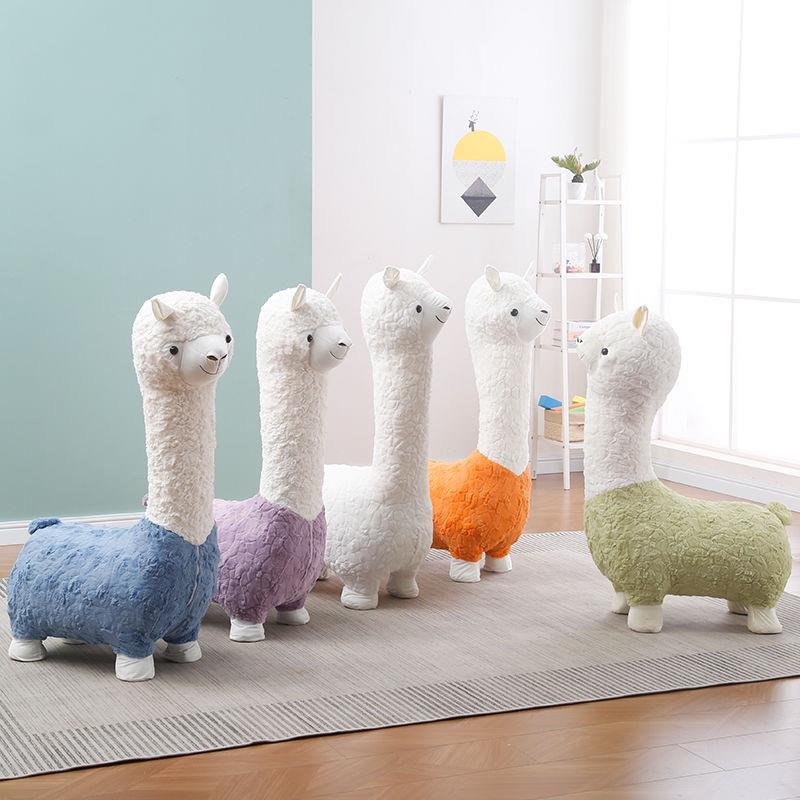 羊驼座椅凳儿童沙发换鞋休闲椅客厅坐凳卡通生日简约现代动物凳子