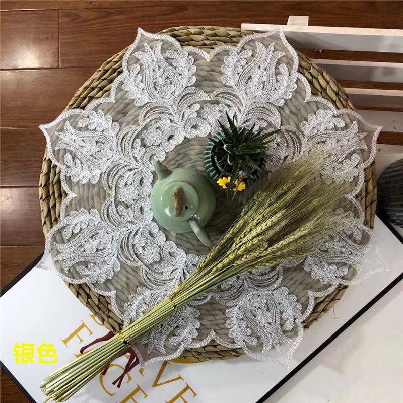 新款立体毛绒绣盖巾茶盘茶具微波炉电饭煲空气炸锅防尘盖巾桌布