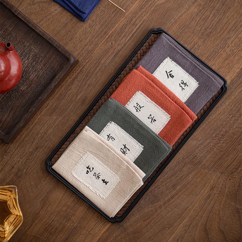 禅意茶桌抹布加厚高档吸水茶巾功夫茶具纤维麻布茶台毛巾茶道配件