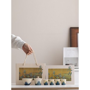 国潮剑山功夫茶具礼盒套装商务小礼品客户、师长定制Logo礼品