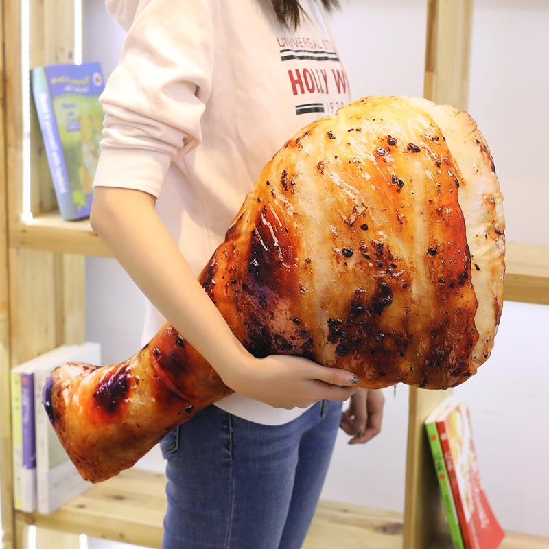 抖音同款鸡腿大猪蹄子创意彷真食物零食抱枕搞怪毛绒玩具生日礼物图片
