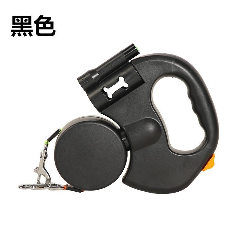 狗狗双头牵引绳绳自动伸缩带灯牵引器猫咪宠物一拖二遛狗绳厂家