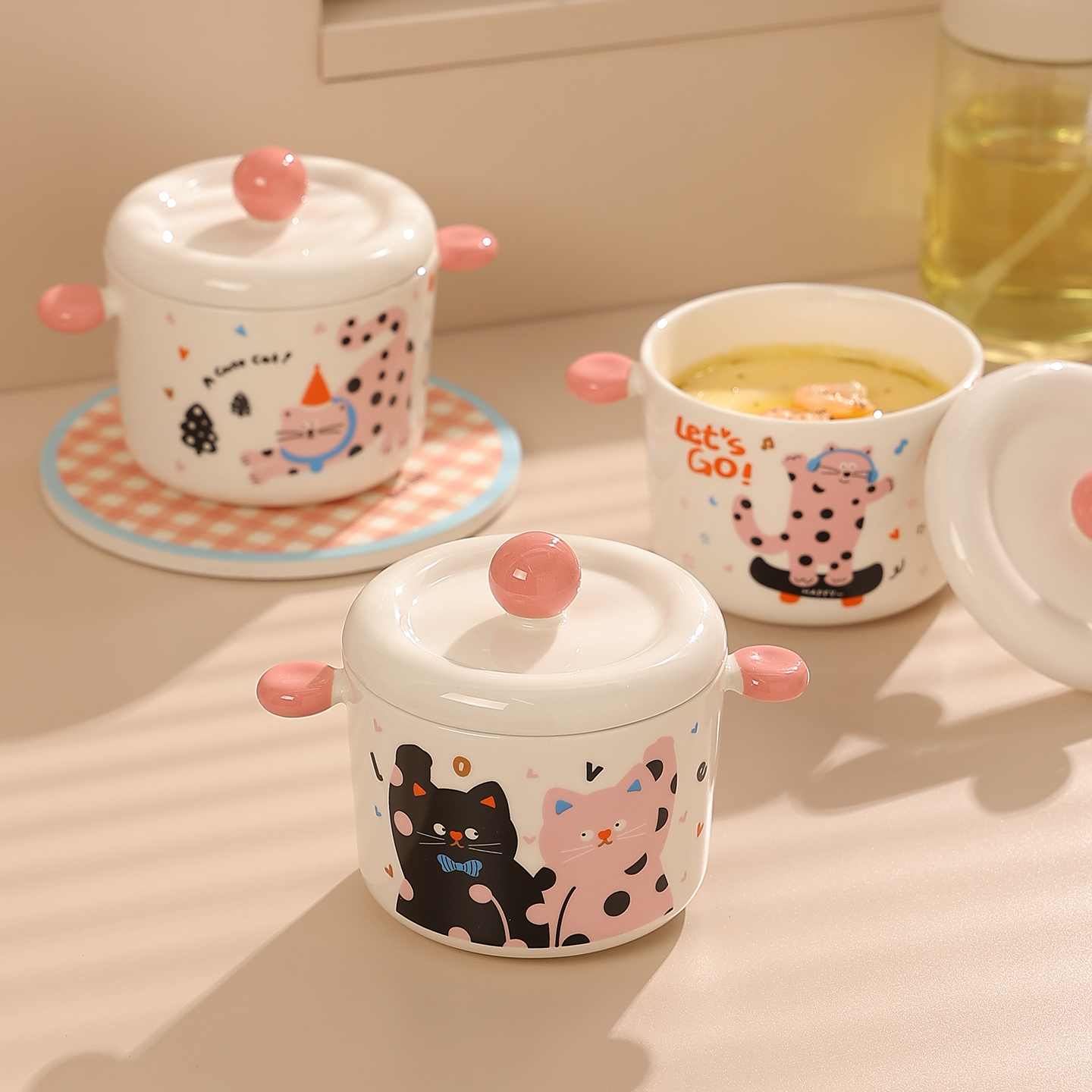 甜欧尼隔水带盖炖盅易清洗