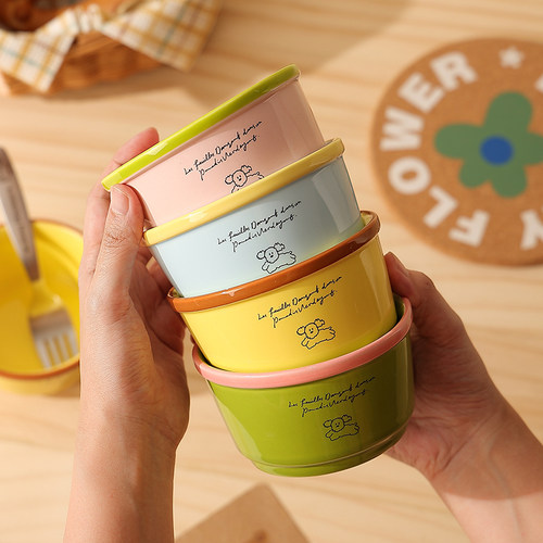 釉下彩陶瓷饭碗多陈胺彩色小碗