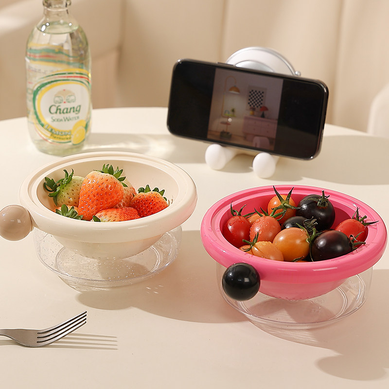 迷你双层沥水篮洗菜盆厨房家用洗水果篮客厅茶几精致小果盘高颜值,餐饮具,果盆/果盘/果篮,淘宝优惠券,粉丝福利购,淘宝优惠卷