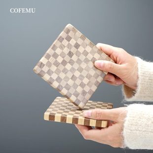 电子称壶杯垫隔热垫家用垫茶盘实木方形酒店托盘水杯咖啡早餐面包