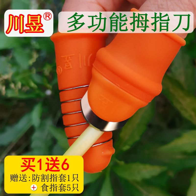 川昱采摘菜花椒神器乳胶不锈钢手指甲套农用择采茶豆角防护拇指刀