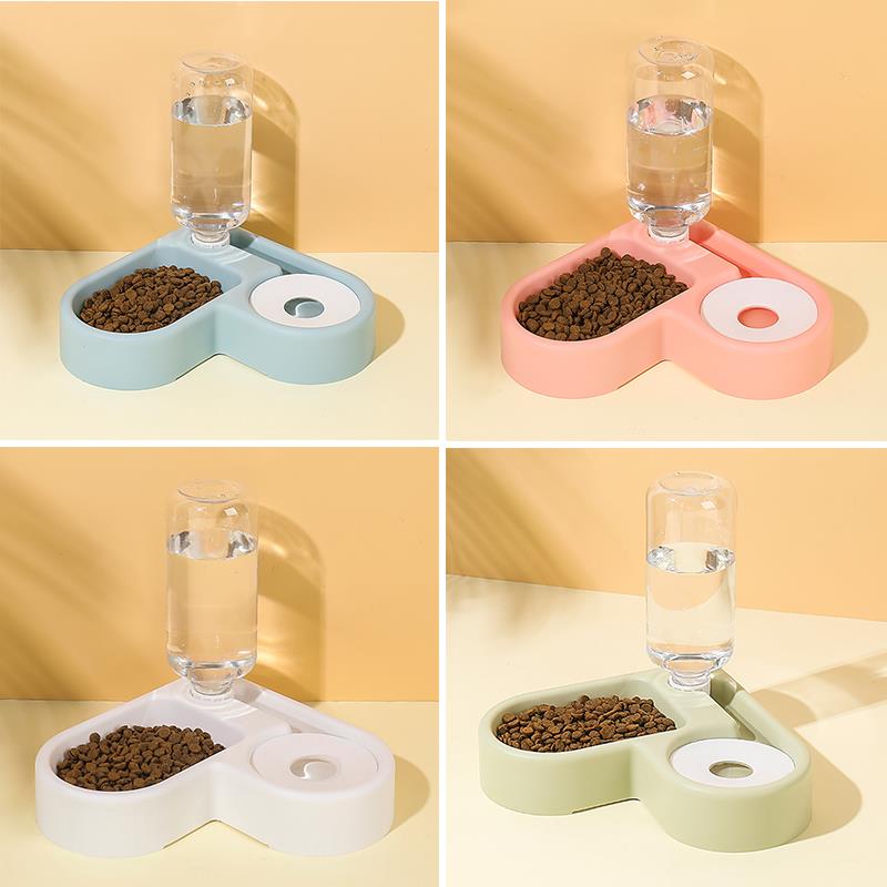 狗碗猫碗双碗防打翻猫咪用自动饮水狗盆食盆泰迪狗狗饭盆宠物喝水