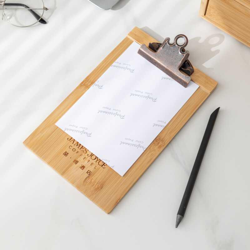 喆啡楠竹简约民宿客栈A6纸便签收纳夹酒店宾馆标签纸便利纸可logo