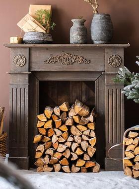 法式仿真壁炉装饰壁饰复古美式法欧式橱窗陈列拍摄道具民宿软装
