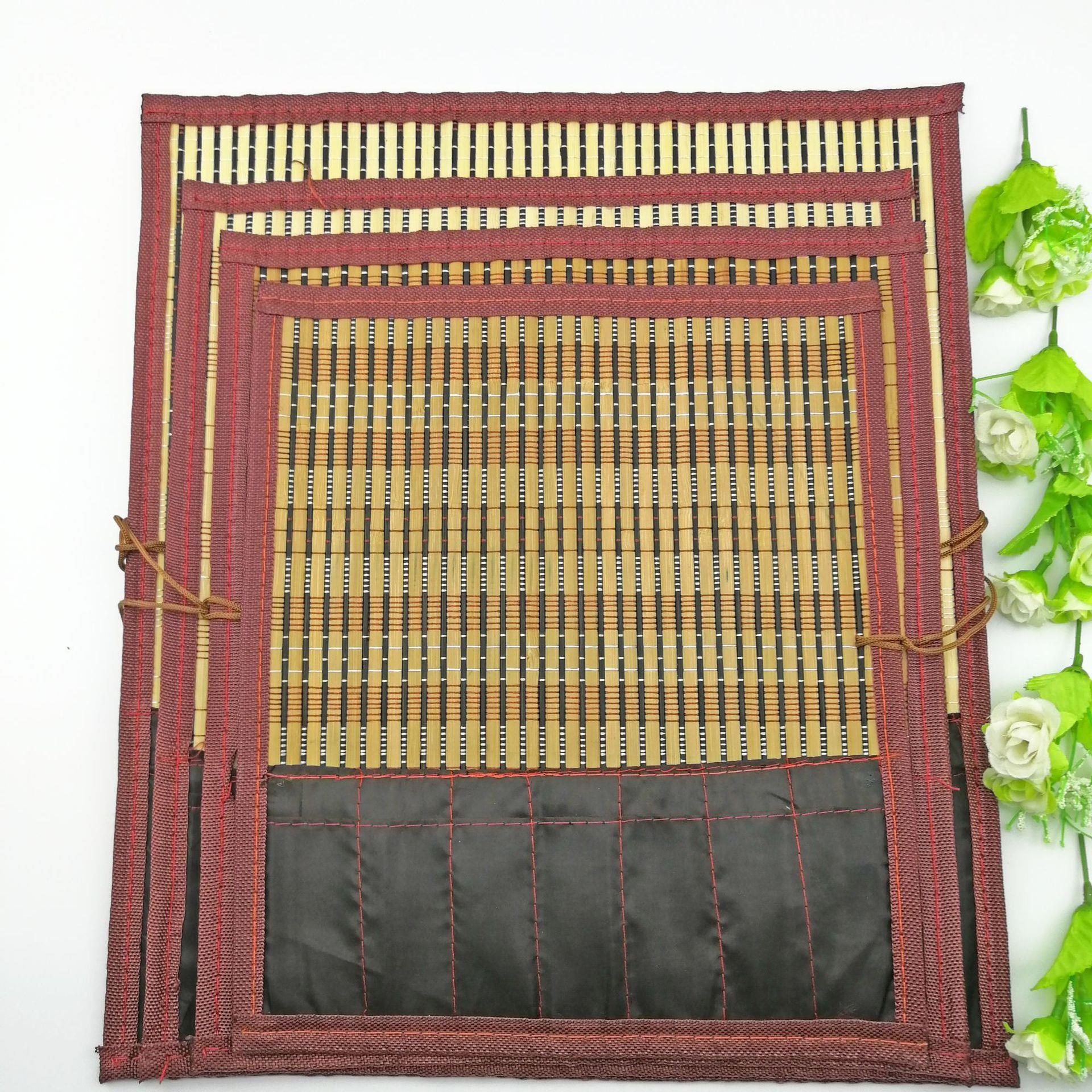 毛笔笔帘携便中国风复古笔袋印花大容量竹制学生文房用品包邮