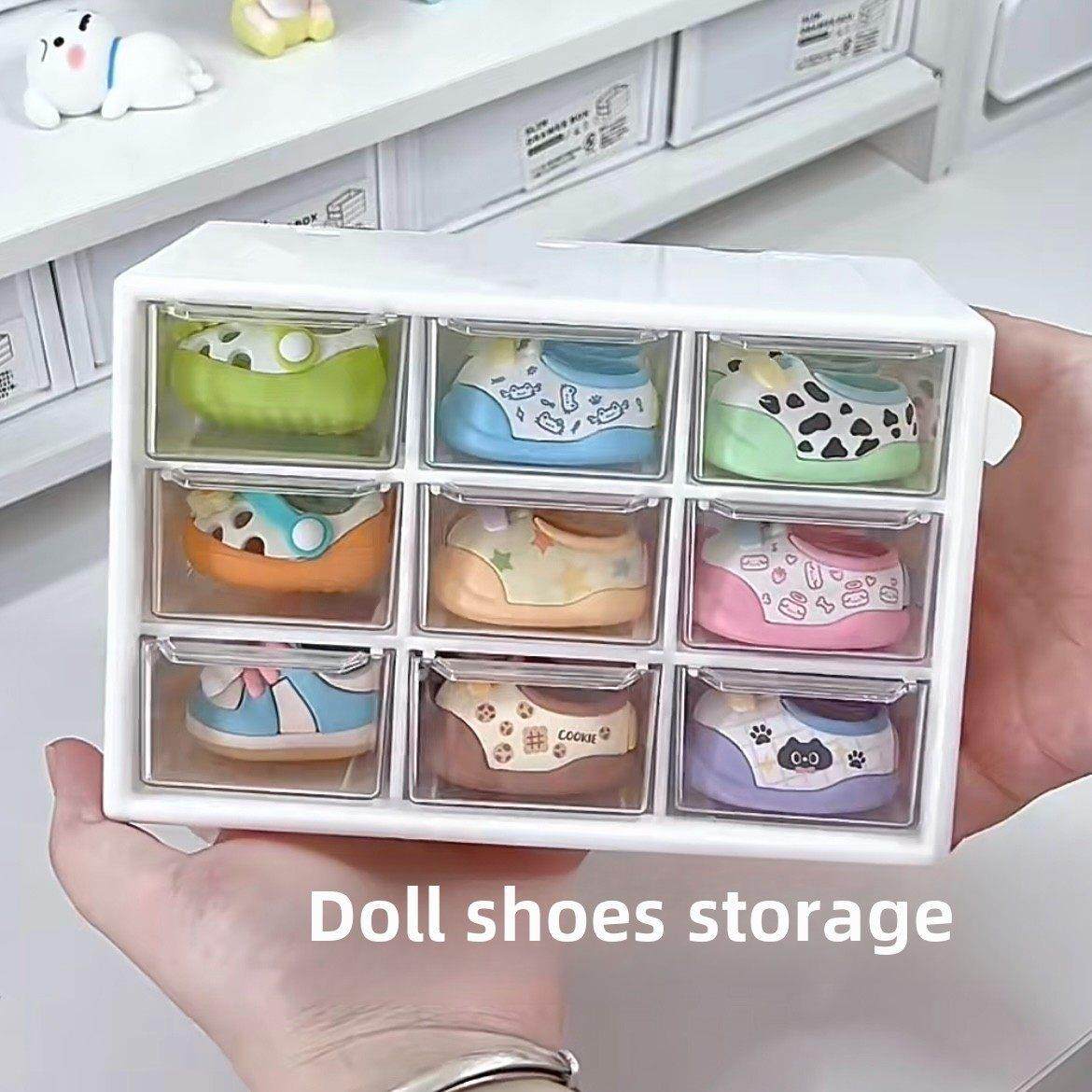 棉花娃娃鞋子收纳盒透明BJD玩偶配件用娃衣防尘展示柜子收纳展示,收纳整理,鞋盒,淘宝优惠券,粉丝福利购,淘宝优惠卷