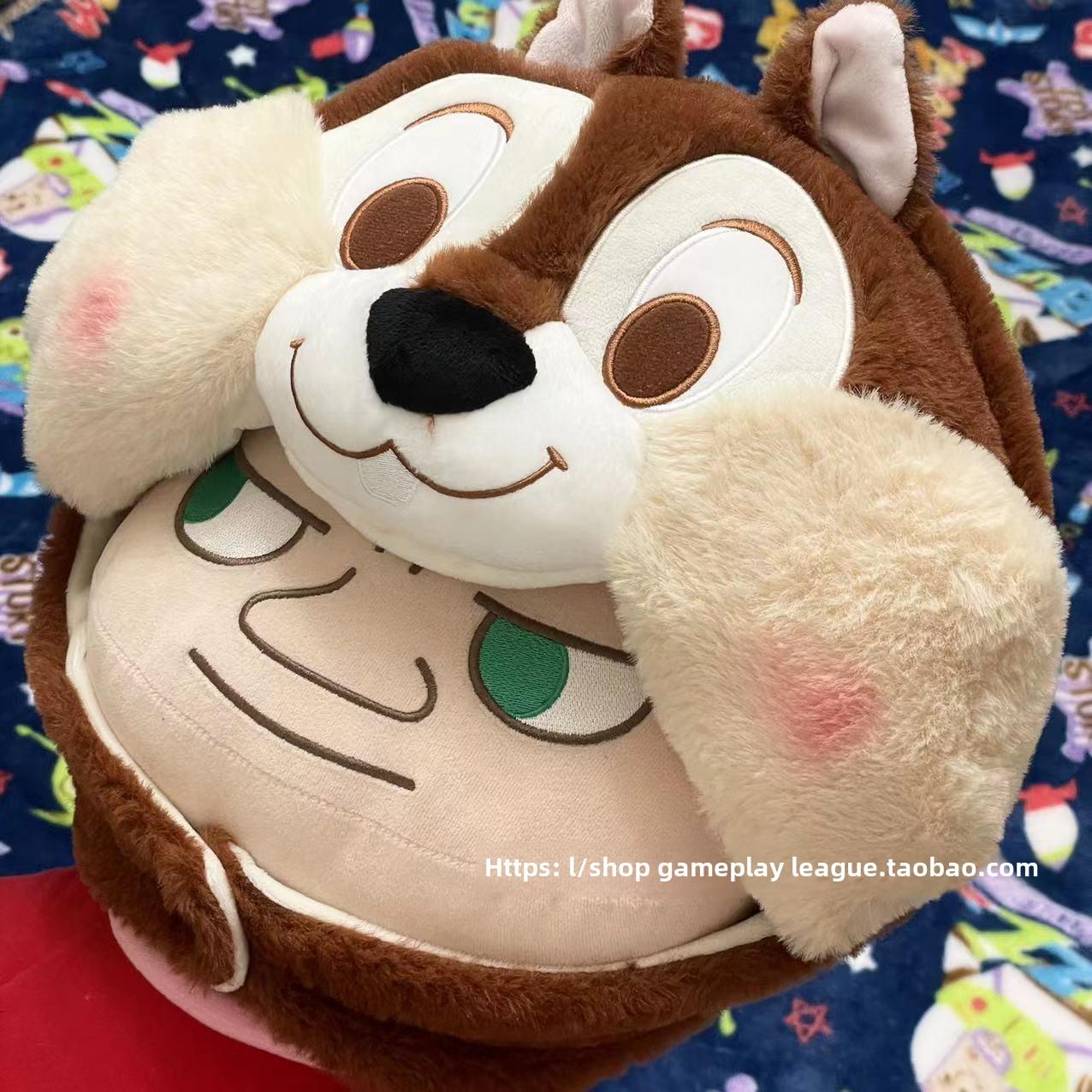 可爱的卡通松鼠兄弟花栗鼠形状填充绣花立体头饰帽子