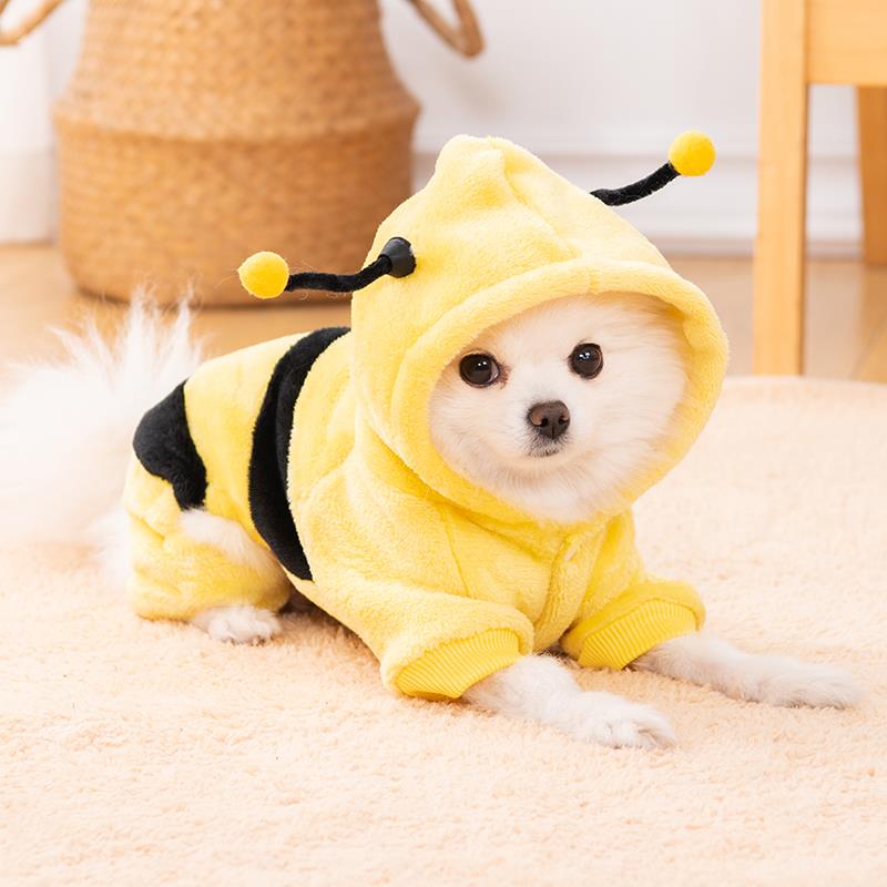 狗狗衣服秋冬装可爱蜜蜂宠物猫咪小型犬幼犬泰迪比熊博美四脚冬款