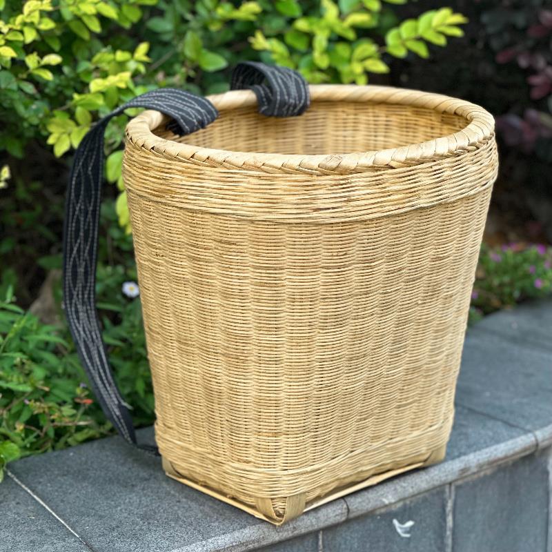 【纯竹丝背篼】手工背篓竹编农用家用背箩筐竹筐四川竹编篮手工作