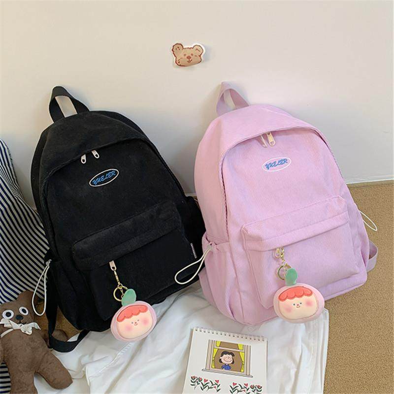 女童揹包2023新款学生轻便灯芯绒书包女孩外出旅游休闲 时尚双肩,箱包皮具/热销女包/男包,双肩背包,淘宝优惠券,粉丝福利购,淘宝优惠卷