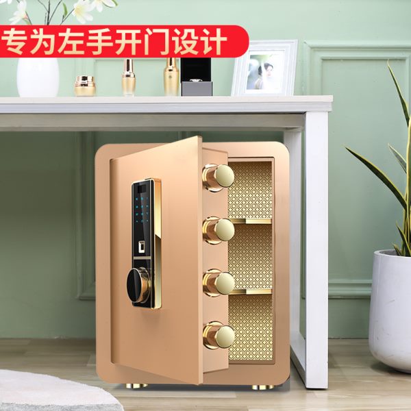 卓威左手开保险柜家用小型指纹保险箱家用全钢防盗左开门高40cm厘