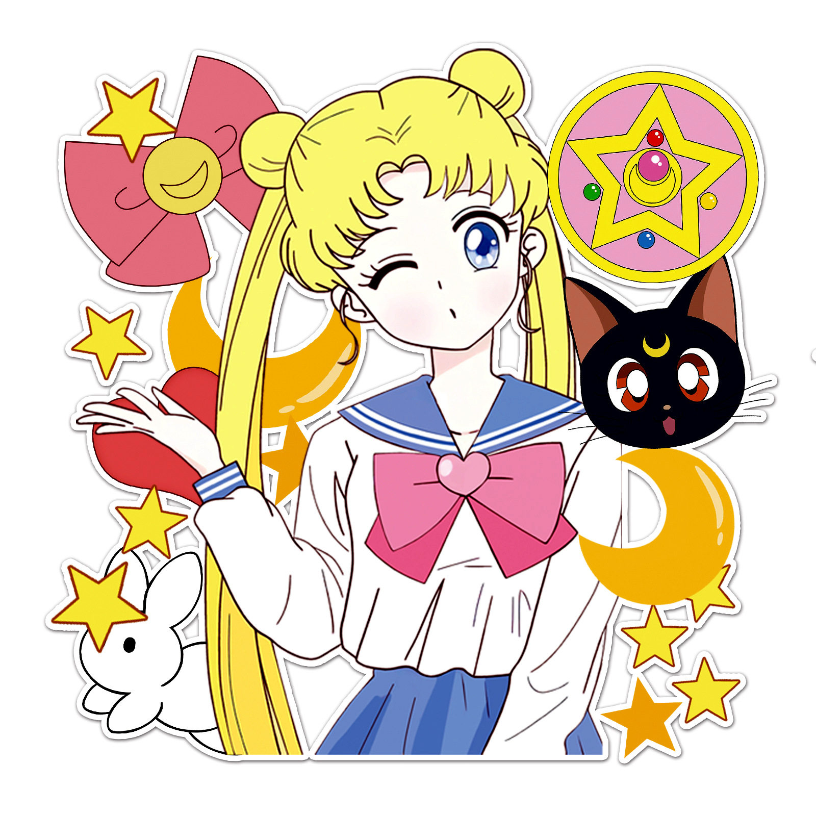 美少女战士大号卡通行李箱贴纸潮流防水旅行箱笔记本电脑装饰贴纸