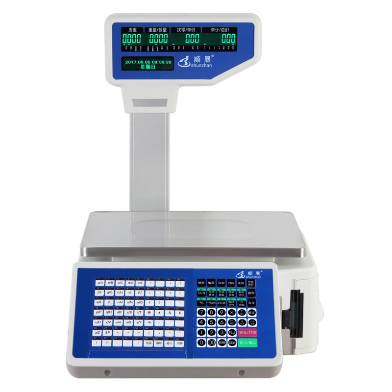 顺展条码秤收银称超市标签印电子计价秤印称重收银一体机TM-A