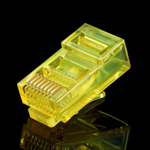 超五类水晶头网线连接器rj45千兆网络8P8C镀金宽带线对接头100颗