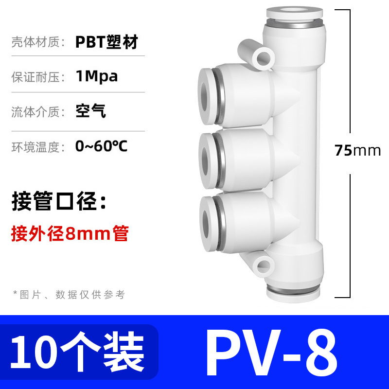 气管快速接头PU直通PG变径PE三通4 6 8 10mm12高压软管快插汽接头